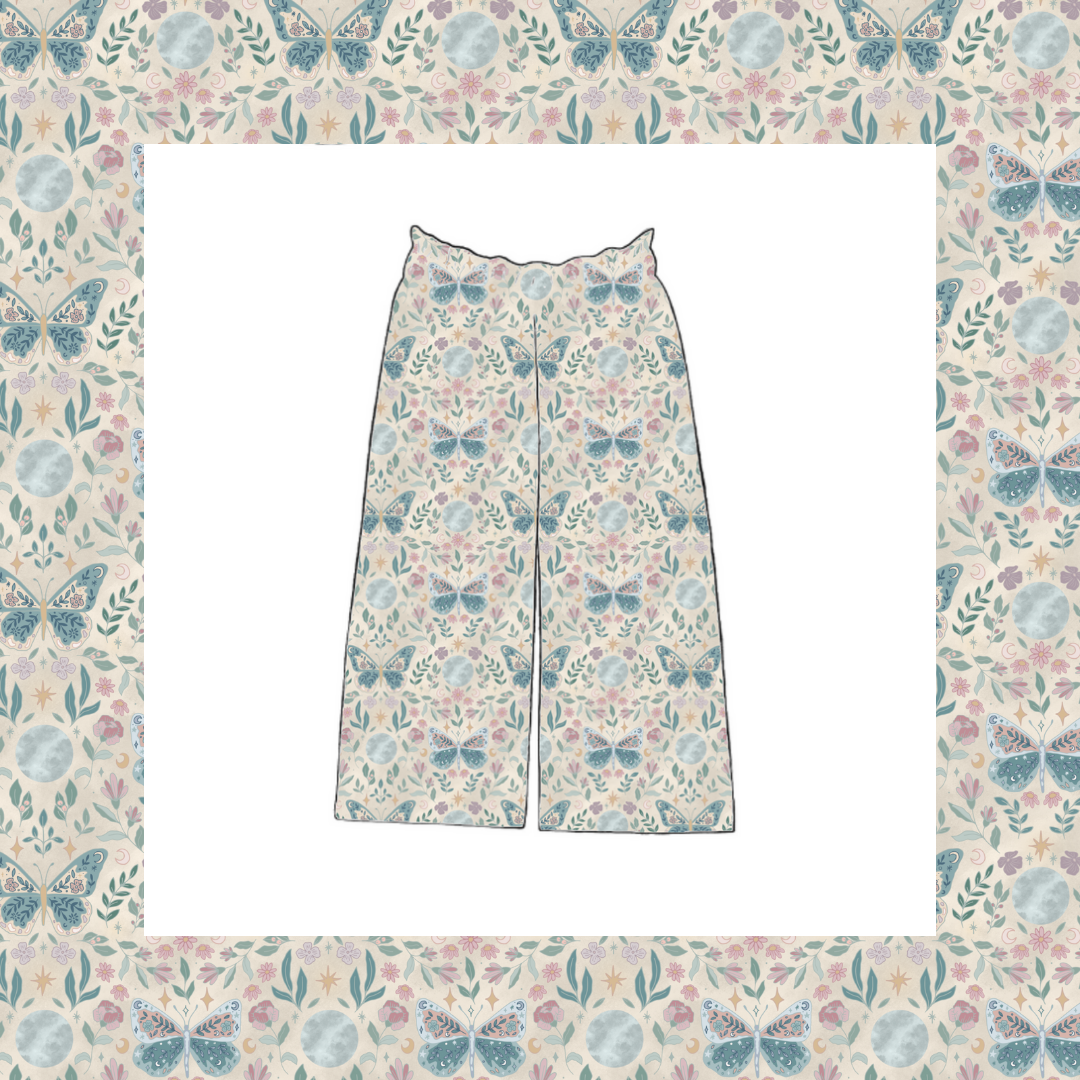 Wide Leg Paperbag Trousers - Fleur
