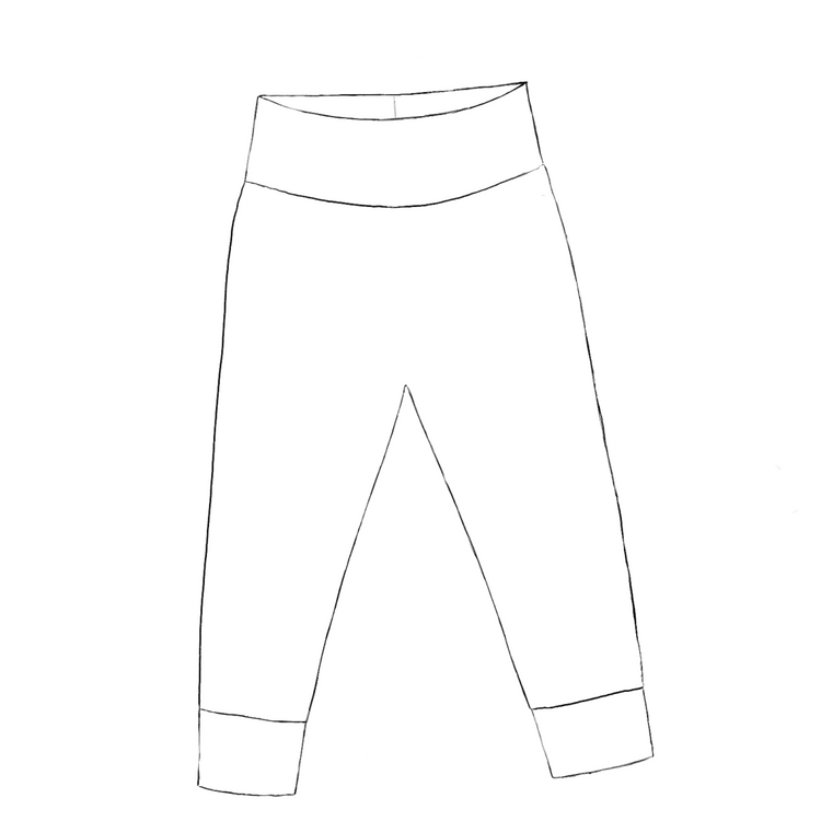 Handmade children’s trousers including leggings, pocket pants and paperbag styles in seasonal prints.