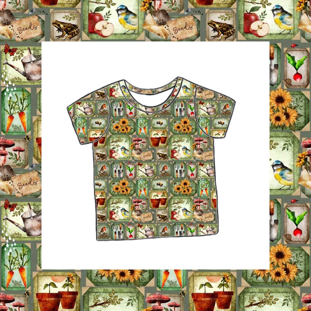 Short Sleeved T-Shirt - Country Garden Scrapbook