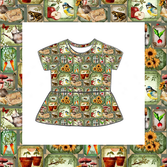 Short Sleeved Peplum Top - Country Garden Scrapbook