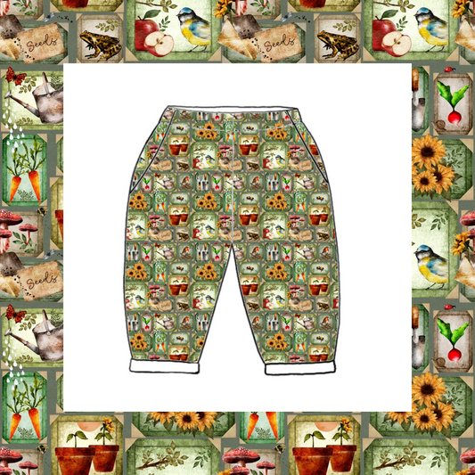 Vintage Pocket Pants - Country Garden Scrapbook