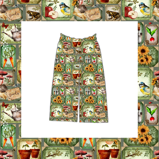 Wide Leg Paperbag Trousers - Country Garden Scrapbook