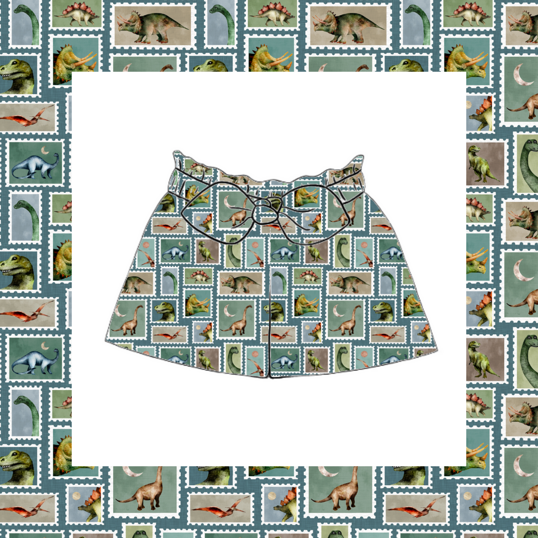 Paperbag Shorts - Prehistoric Stamps