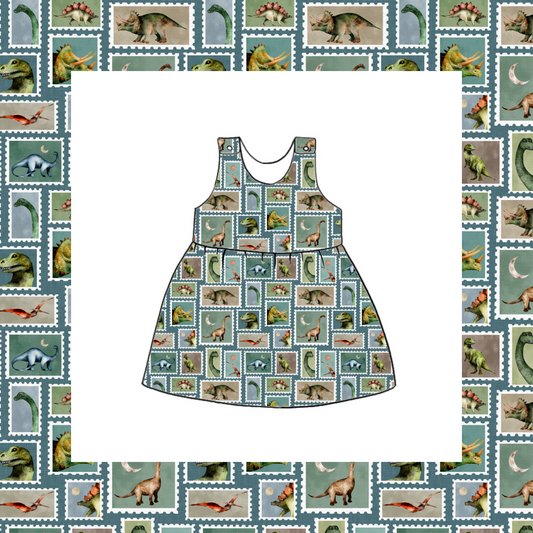 Pinafore Dress - Prehistoric Stamps