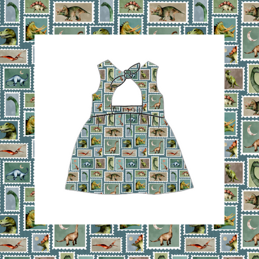 Bow Back Dress - Prehistoric Stamps