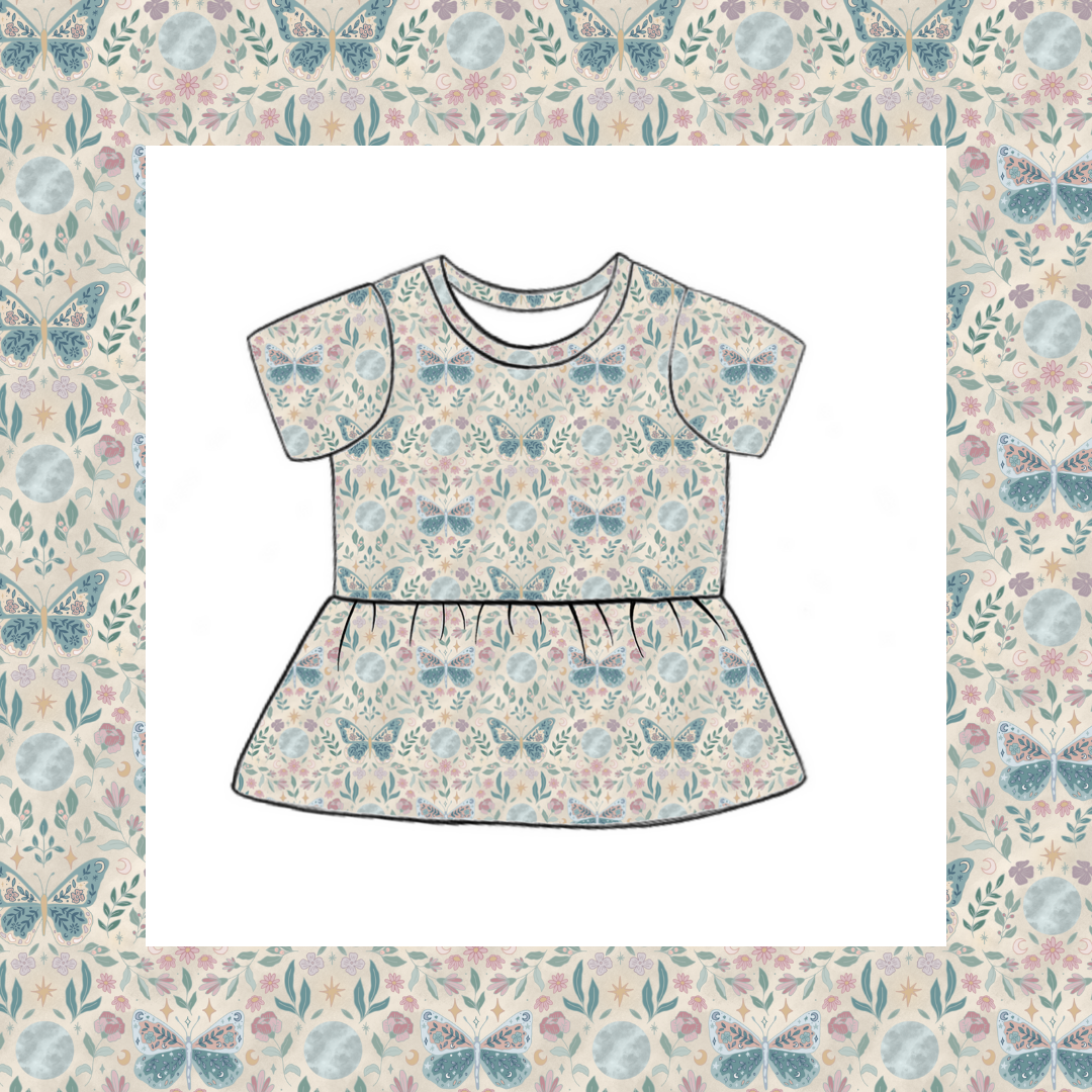 Short Sleeved Peplum Top - Fleur