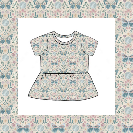 Short Sleeved Peplum Top - Fleur