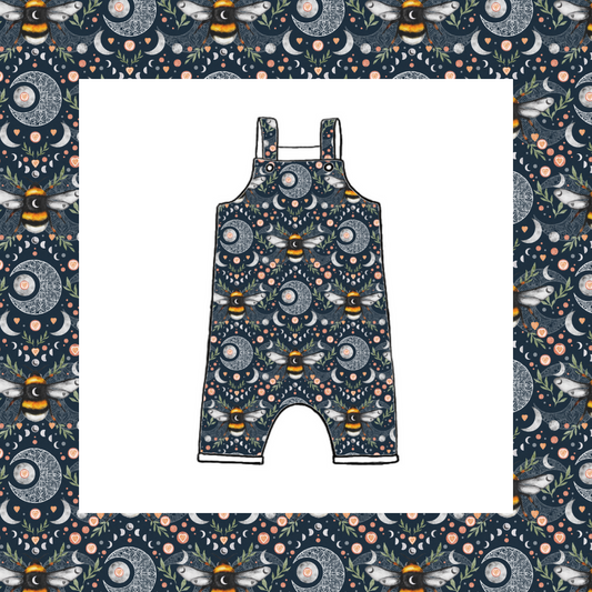 Short Dungarees - Lunar Love Bee