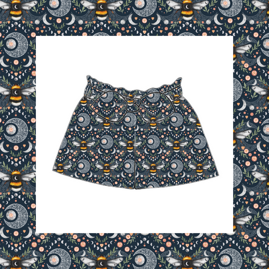 Paperbag Shorts - Lunar Love Bee