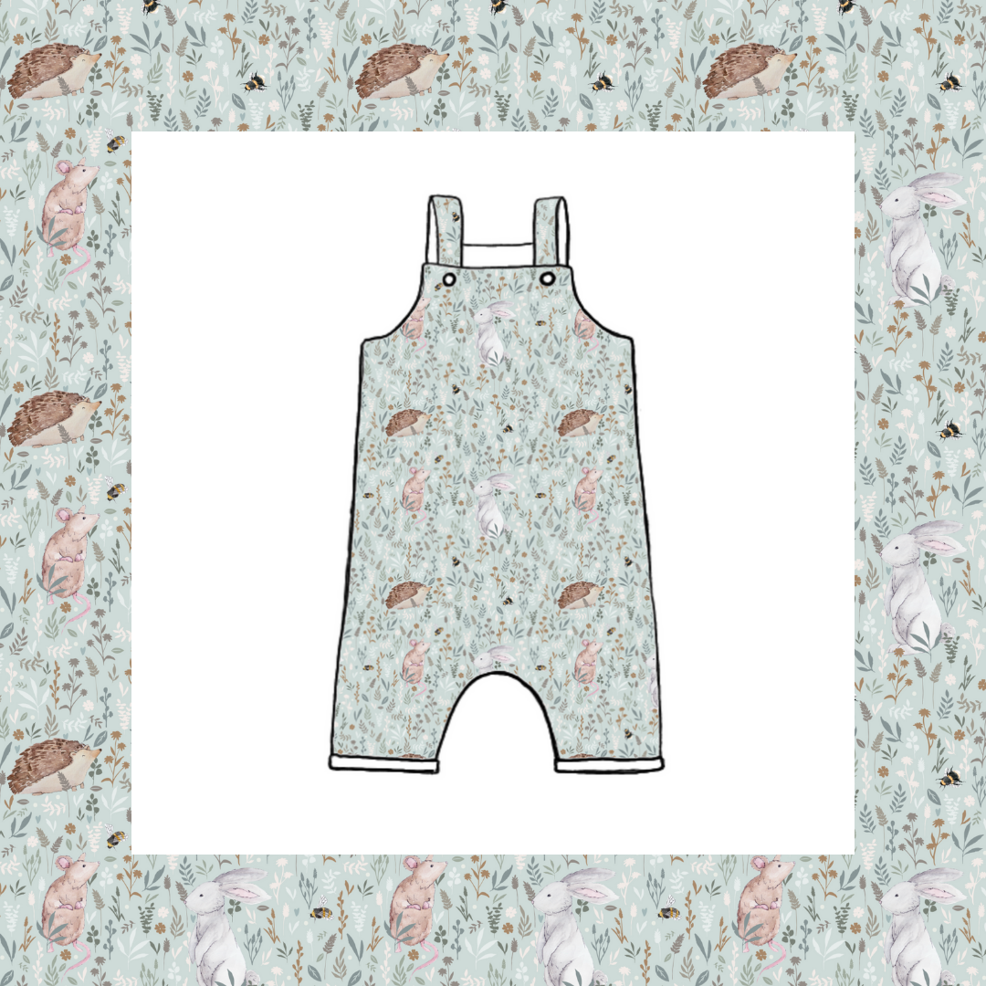 Short Dungarees - Wildflower Meadow