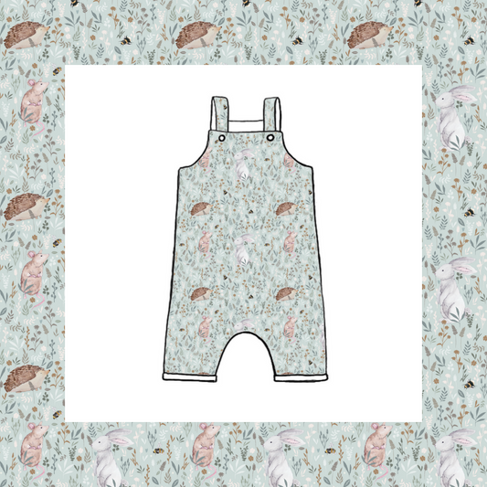 Short Dungarees - Wildflower Meadow